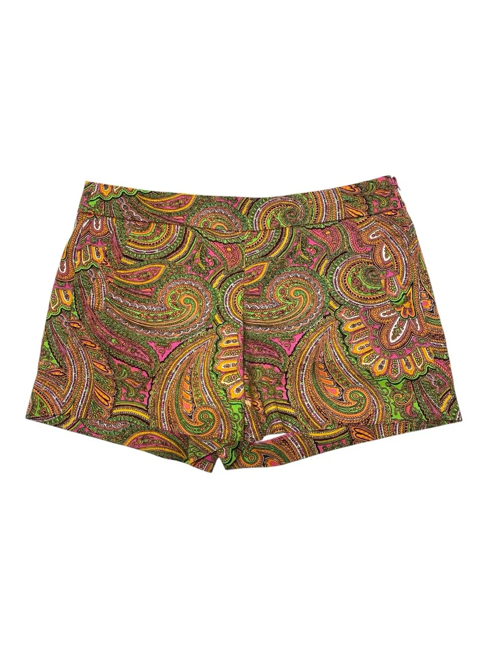 J.CREW Paisley Print Chino Shorts Women’s Size 12 Multicolor 100% Cotton